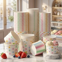 Gobelets en papier pour crème glacée, personnalisables avec logo, vente en gros, écologiques, recyclables, de qualité alimentaire, épais et étanches