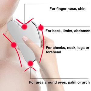 Échantillon <span class=keywords><strong>gratuit</strong></span> ensemble de masseurs faciaux anti-âge en acier inoxydable rouleau de jade outils de grattage pour le coeur pour l'application du visage - Product Image 2