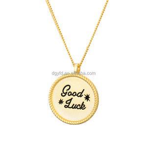 Phụ Nữ Tùy Chỉnh Cá Nhân Khắc Vòng Cổ 925 Sterling Bạc Đĩa Đồng Xu Huy Chương Vòng Mặt Dây Chuyền May Mắn Inspirational Dây Chuyền - Product Image 5