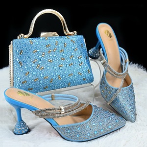 Conjuntos de Zapatos y Bolsos de Colores Lisos, Zapatos de Tacón de Aguja, Bolsos de Mano con el Mismo Diseño, <span class=keywords><strong>1</strong></span> Juego para Damas - Product Image 5