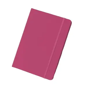 B5 Merah Muda Pu Kulit Hardcover Notepad dengan Band Elastis