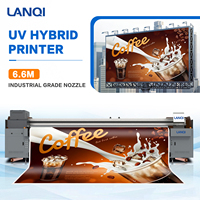Imprimante UV hybride LANQI 6,6 m compatible avec film rétroéclairé, vinyle transparent auto-adhésif et tissu de bannière, supports flexibles