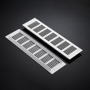 Grille de ventilation rectangulaire en alliage d'aluminium pour armoire de cuisine, placard à chaussures, design minimaliste, facile à installer - Product Image 1