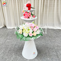 Décoration de piliers de mariage modernes, supports à gâteaux en métal blancs personnalisés, table à desserts cylindrique pour banquet, ensemble de socles
