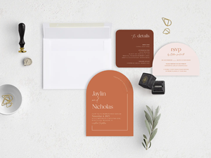 Tarjetas de invitación de boda de arco naranja personalizadas de lujo, varios festivales, tarjeta de felicitación del Día de la madre, tarjetas de menú de fiesta privada - Product Image 3