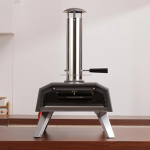 Four à pizza multi-combustibles bois et charbon de bois - Pierre à pizza de 13 pouces incluse - Acier inoxydable - Pliable pour jardin extérieur, patio, barbecue multi-combustibles - Product Image 1