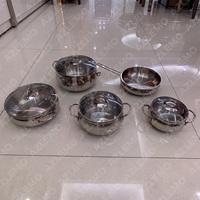 Set Panci dan Wajan Stainless Steel 9 Buah yang Tahan Lama, Peralatan Masak Induksi, Peralatan Dapur, Panci Stok untuk Acara Kumpul Keluarga