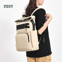 Sac à dos pour ordinateur portable simple pour homme en PU imperméable avec logo personnalisé, sac à dos décontracté tendance pour étudiants, collège, école