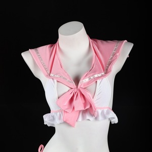 Ensemble de lingerie uniforme scolaire Lemon Story avec nœud et design dos nu, ensemble soutien-gorge et culotte sexy pour femme 9243 - Product Image 2