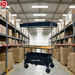 Chariot de pique-nique pliable à quatre roues, réglable, avec table et pare-soleil, idéal pour le camping et les événements – Vente chaude - Product Image 3