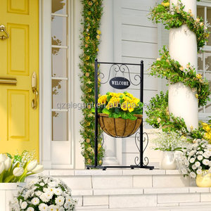 Giá Đỡ Giỏ Trồng Cây Bằng Sắt Rèn Chào Mừng Với Giỏ <span class=keywords><strong>Coco</strong></span> Sợi Lót - Product Image 5