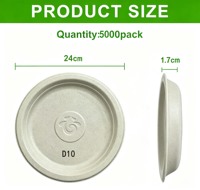 Assiettes jetables en coque de riz pour le camping, 100 % compostables, biodégradables, sans BPA, micro-ondables, pour desserts et fêtes, en gros