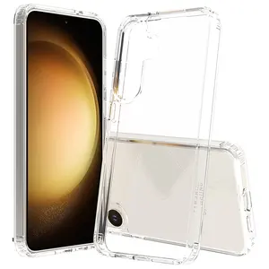 Preço barato Mobile Phone Cover Tpu Pc Soft Transparente Clear Shockproof Mobile Phone Cases Para Samsung S24 Plus Ultra