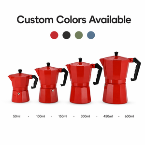 Cafetière Expresso <span class=keywords><strong>Italienne</strong></span> Moka Pot Kingze Classique en Aluminium de Haute Qualité pour Cuisinière Portable 1/2/3/6/9/12 Tasses - Product Image 3