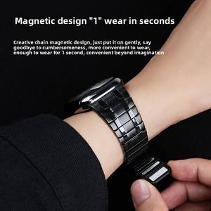 Factory Wholesale Streamlined Stainless Steel Watch <b>Strap</b> for Apple Watch Ultra 2 1 49 45 44 42mm Magnetic Design Watch Band - Product Image 3