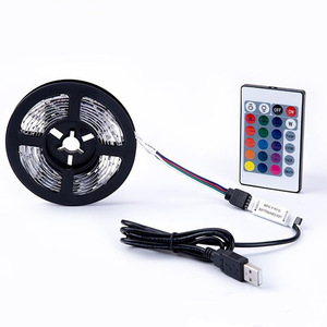 5V USB dải thông minh ánh sáng <span class=keywords><strong>RGB</strong></span> <span class=keywords><strong>5050</strong></span> 30Leds/M bảy màu sắc bầu không khí 24 KEY điều khiển từ xa USB <span class=keywords><strong>LED</strong></span> Strip ánh sáng cho TV đèn nền - Product Image 1