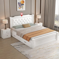 Lit Enfant en Bois Massif Capitonnage Souple Luxe Léger, Cadre de Lit en Bois pour Chambre d'Enfant