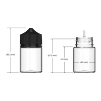 Ecannal Botella de líquido exprimible con cuentagotas de plástico para mascotas de 60 ml con tapa resistente a los niños ISO8317 Certificado TPD compatible