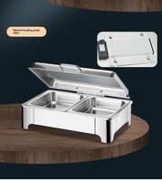 Vente flash KUNTAI 9L Réchaud rectangulaire en acier inoxydable Ensemble de buffet Doré Luxe Pots chauffants Réchauffeur de nourriture Alimenté au FUEL
