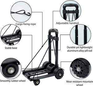 Chariot à main pliable léger et portable à prix bon marché d'usine pour les achats de bagages <span class=keywords><strong>Remorque</strong></span> à main pliable robuste - Product Image 3