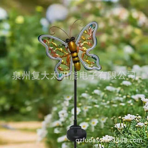 Lampe solaire papillon LED en fer forgé, décoration de jardin, résistante à l'eau, portable, pour extérieur - Product Image 2