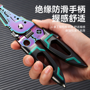 Pince à dénuder et à sertir en acier allié de qualité industrielle avec poignée souple pour usage électrique, entrée frontale 16 AWG - Product Image 4