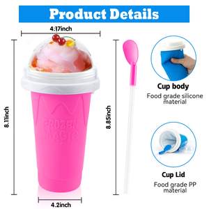 Vaso para Hacer Granizados DIY, Vaso Mágico para Granizados Congelados, Vaso de Silicona de Doble Capa para Smoothies, Vaso de Enfriamiento Rápido, Máquina para Hacer Helados Caseros - Product Image 3