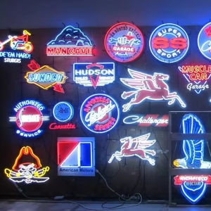 Vintage voiture lumière <span class=keywords><strong>Garage</strong></span> tenture murale verre néon signe marque extérieur néon éclairage Tube pour la décoration de la maison - Product Image 1