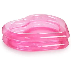 Piscine gonflable de luxe en forme de cœur rose clair pour enfants, piscines de fête d'été