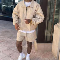 Ensemble survêtement pour homme avec logo de marque personnalisé, veste, short, ensemble de survêtement d'été, coupe-vent, tenue, ensemble de shorts, ensemble de survêtement deux pièces pour homme