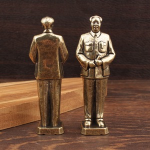 Figura de Latón Puro del Comisario Mao, Decoración para el Hogar, Adorno de Mesa, Escultura de Estilo Chino - Product Image 2