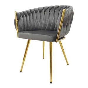 Nhà máy nóng bán <span class=keywords><strong>grey</strong></span> nhung ăn ghế với cánh tay vàng chân kim loại chần chừ hiện đại cafe ghế mềm màu be trắng ghế - Product Image 4