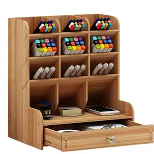 Zusammen klappbare hölzerne Schreibtisch-Organizer-Box mit Stift halter und Akten-Organizer-Rack