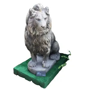 Nature décoration de jardin sculpté à la main pierre rugissante Onyx granit calcaire lion statue
