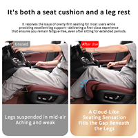 Coussin de siège de voiture de luxe avec repose-jambes en cuir Nappa, respirant, antidérapant, résistant à l'usure, mousse à mémoire de forme, adapté à toutes les saisons