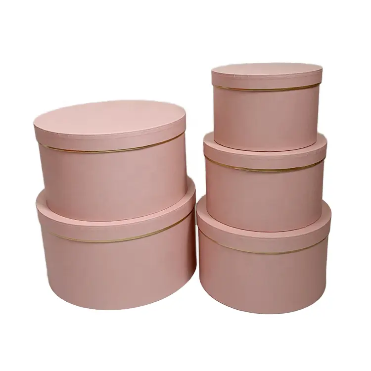 OEM/ODM Customize leather handle round flower arrangement boxes for bouquets Gift Portable Fashion Unisex Design Recyclable