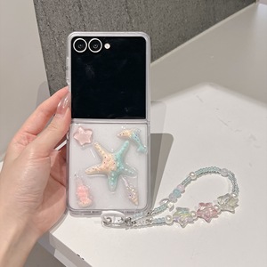 <span class=keywords><strong>Coque</strong></span> <span class=keywords><strong>de</strong></span> <span class=keywords><strong>téléphone</strong></span> transparente scintillante style océan <span class=keywords><strong>Kawaii</strong></span> 3D avec coquillage et étoile <span class=keywords><strong>de</strong></span> mer, et sangle à perles pour Samsung Z Flip 8 7 6 5 4 pliable - Product Image 4