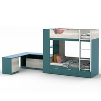 Lit superposé en bois et métal pour école, design moderne, bibliothèque, tête de lit, dortoir, double étage, usage commercial