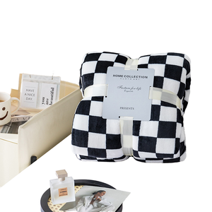 Checkered Flannel Printed Blankets, Coral Fleece Blankets, <strong>Bed</strong> Sheets, <strong>air</strong> Conditioning Gift Blankets Wholesale - Product Image 1