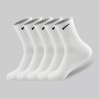 Chaussettes en tricot personnalisées avec logo, unisexes, décontractées, automne-hiver, respirantes, en polyester et coton, imprimé nœud, noir et blanc, pour étudiants