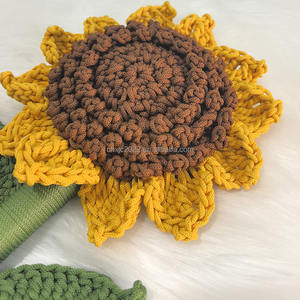 Venta al por mayor de <span class=keywords><strong>flores</strong></span> artificiales tejidas a mano de girasol para la graduación y examen de ingreso a la universidad Enviar a los profesores - Product Image 5