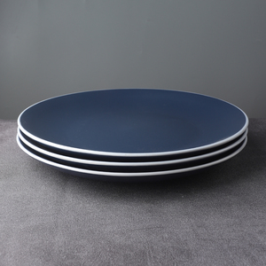 Piatto da portata in ceramica blu rotondo da 10,5 pollici in gres per pizza, stile chinaware, prezzo di fabbrica - Product Image 2