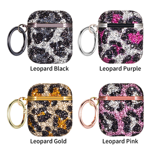 Nouvelle arrivée pc de mode électrolytique bling imprimé léopard diamant écouteur cas pour <span class=keywords><strong>apple</strong></span> <span class=keywords><strong>airpods</strong></span> pro gen 3 cas couverture - Product Image 6