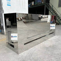 Table de bar pliante portable en argent, acier inoxydable, design encastré pour événements
