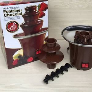 Home <b>Mini</b> Three Tier <b>Chocolate</b> Fondue Fountain Electric Heating Tabletop Stainless Steel <b>Chocolate</b> Machine Brown 220V - Product Image 3