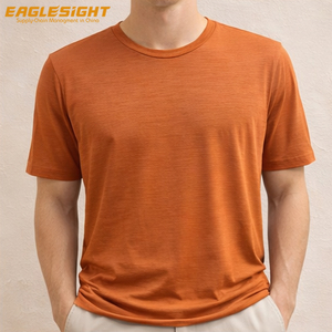 חולצת טי לגברים ונשים מ-100% צמר מרינו 17.5 מיקרון סופר-דק 150 גרם/מ'² ג'רזי, מותג פרטי בהתאמה אישית - Product Image 5