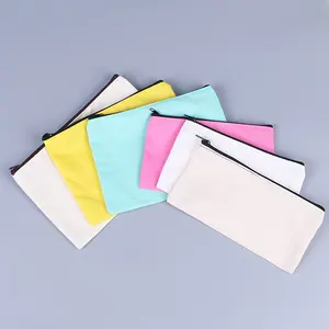 Custom Eco Friendly Recycle Organic Plain Cotton Zipper Make Up Case Large Vanity Linen Pouch Natural Canvas Cosmetic Makeup Bag