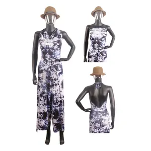 最新デザインサロンビーチウェアプリントロングセクシーサロングドレス女性用カフタンドレス