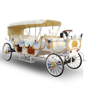 Calèche Victoria à trois rangées de sièges, blanche, élégante, électrique, pour mariage, sur mesure, exquise, vente en gros - Product Image 1