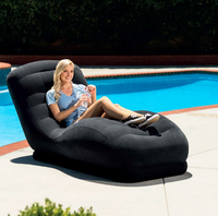 Canapé-lit gonflable en cuir moderne et pliable Intex 68595 pour salon et chambre à coucher
